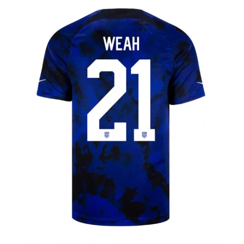 Pánský Fotbalový dres Spojené státy Timothy Weah #21 MS 2022 Venkovní Krátký Rukáv